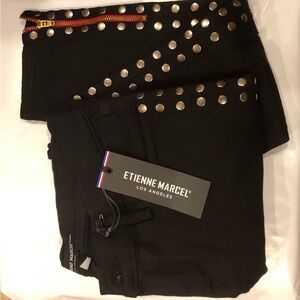 Etienne Marcel Black Studded Skinny Jeans